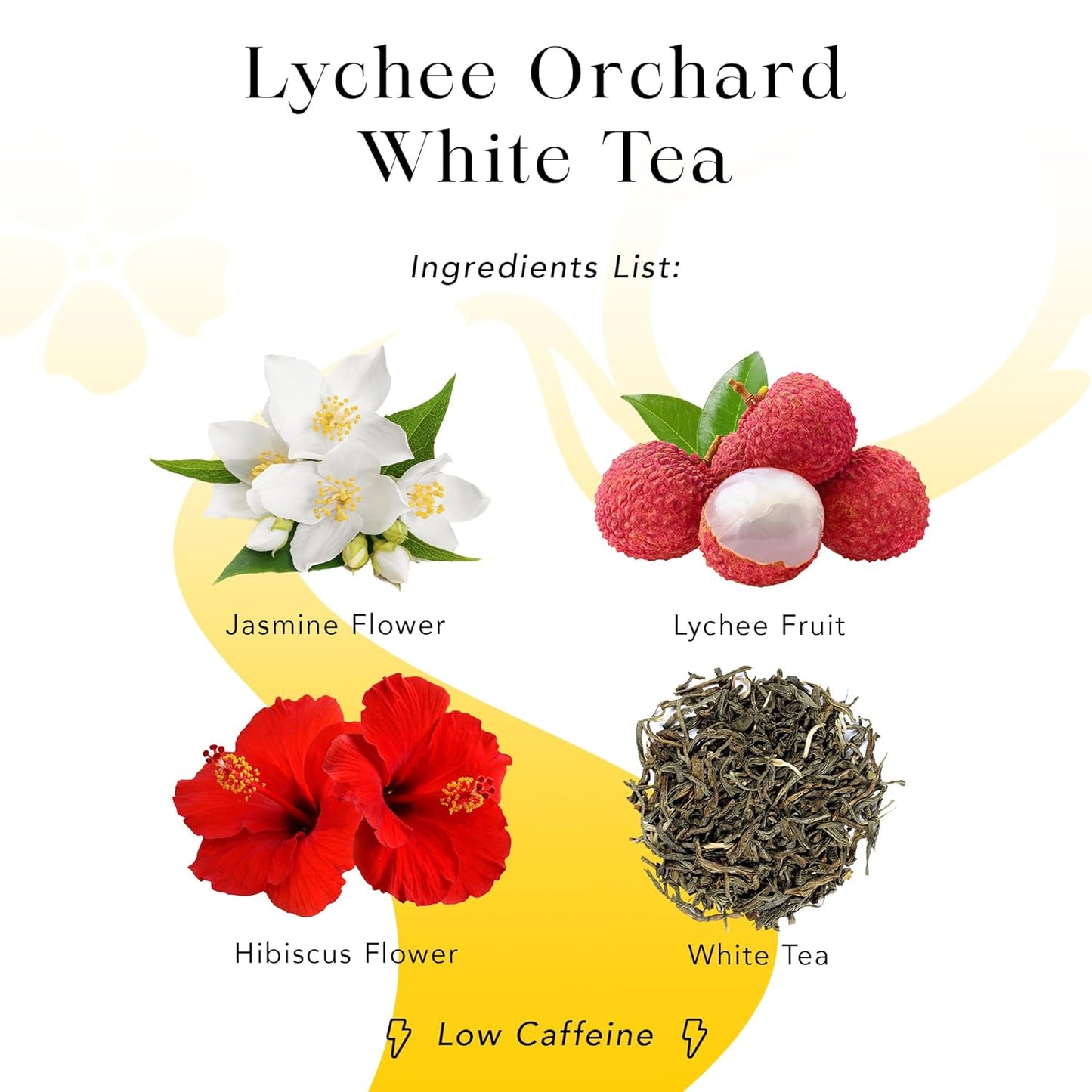 MyRoyalte Exquisite Jasmine Lychee White Tea Blend - 1.3 oz Fragrant White Tea Infused with Sweet Jasmine and Refreshing Lychee Flavors - 100% Natural Tea Gift For Tea Lovers