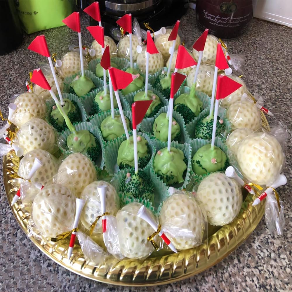 Silicone Golf Ball Cake Pop Mold - 40-Cavity Golf Ball Chocolate Molds for Cake Decorations, Hot Chocolate Bomb, Jelly, Pudding, Gelatin Molds