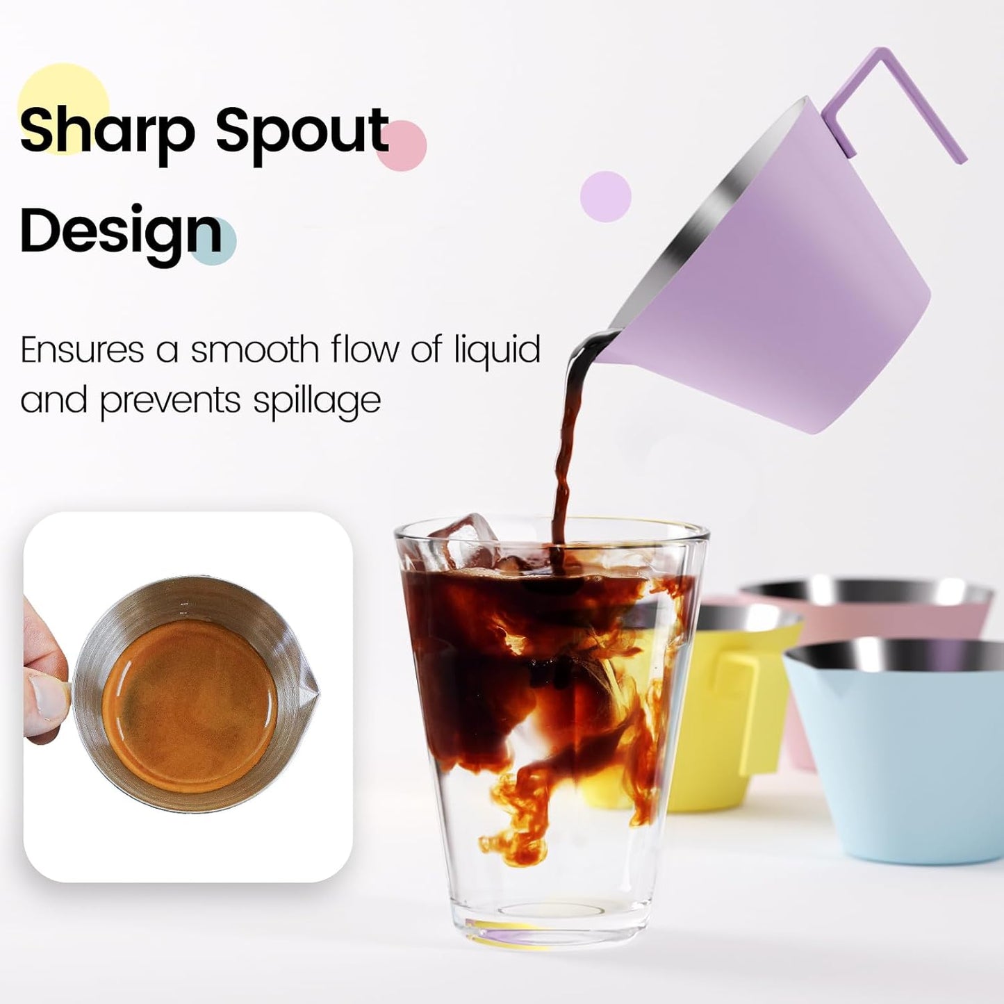 MHW-3BOMBER Espresso Measuring Cup with 3 oz Sauce Cup Espresso Shot Cup Stainless Steel Pouring Cup for Tomato Sauce|Steak Sauce|Desserts|Beverages| (Yellow) G5740-OS