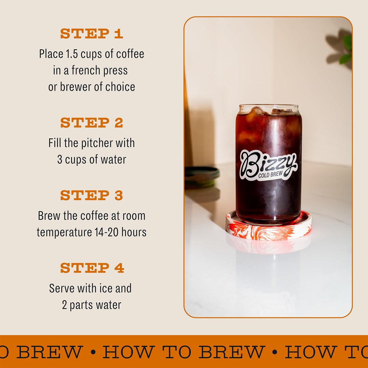 Bizzy Organic Cold Brew Coffee | Breakfast Blend | Coarse Ground Coffee | Medium-Light Roast | Micro Sifted | Specialty Grade | 100% Arabica | 2 LB