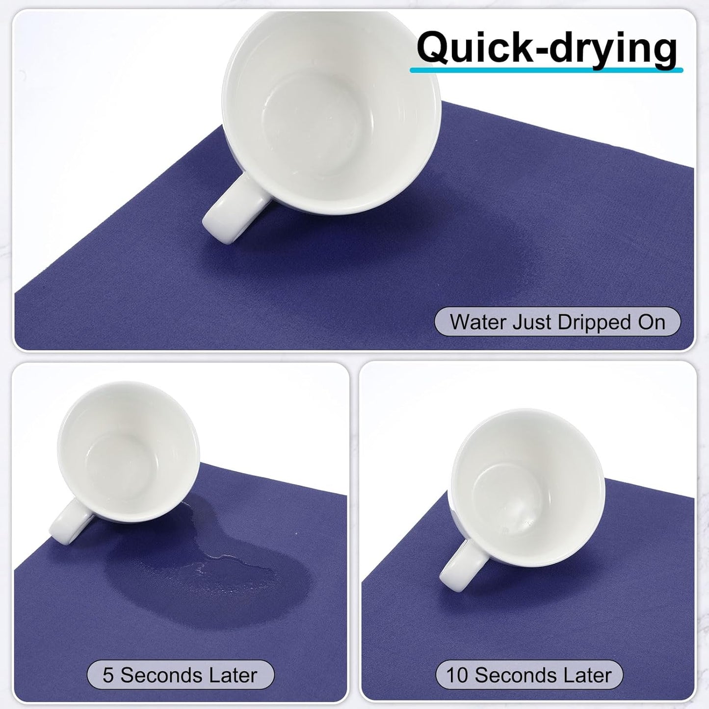 uxcell Silicone Mats for Kitchen Counter, 23.6" x 15.7" Non-Slip Countertop Protector Mat Heat Resistant Coffee Mat Waterproof Table Placemat, Dark Blue