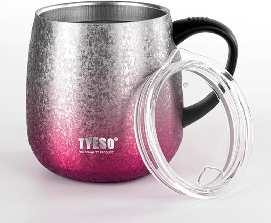 TYESO Office Coffee Mug,Vacuum Insulated Mug Double Wall Stainless Steel Cup (Purple, 12 oz)