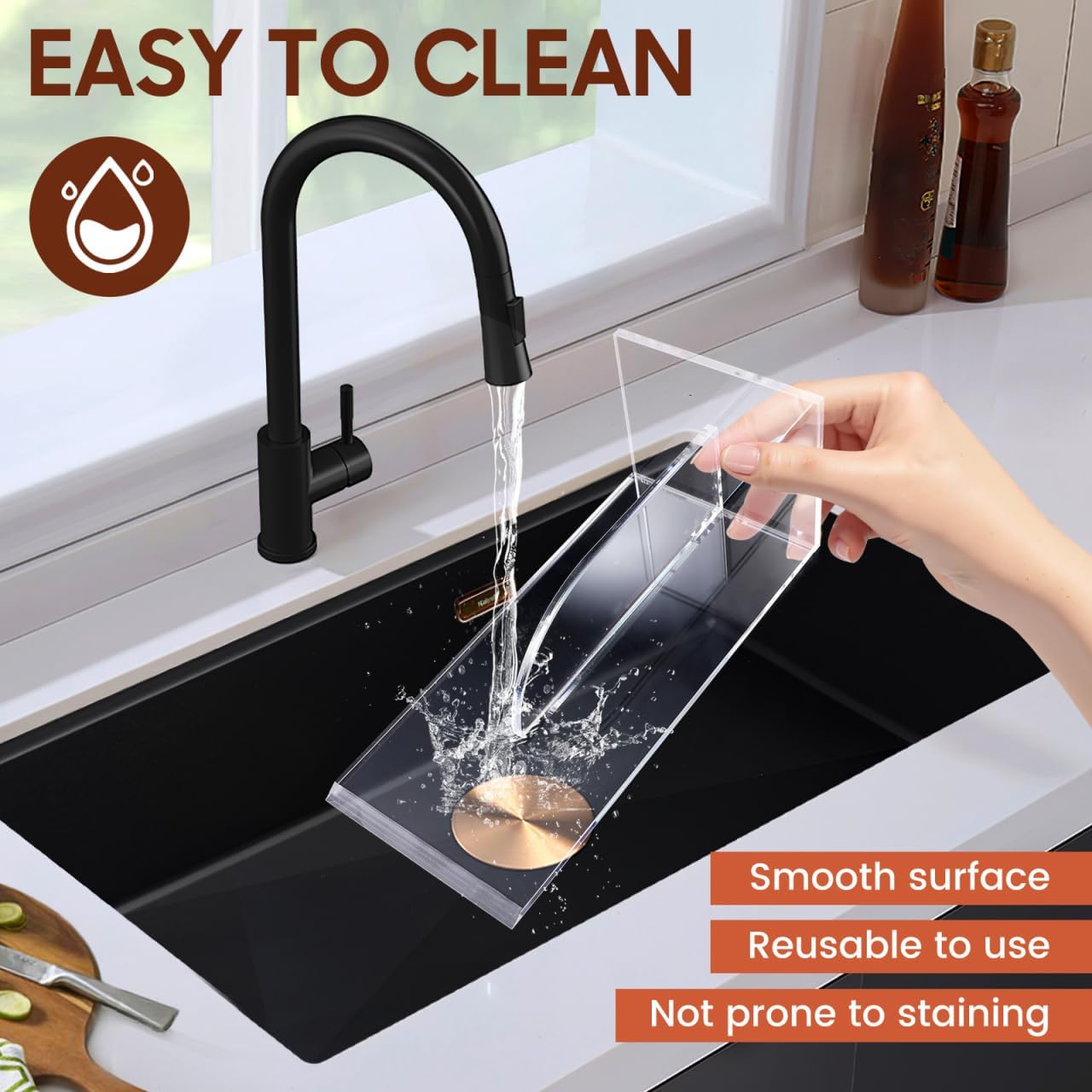 PRETYZOOM Acrylic Cake Smoother Scraper - 8.6 Inch Pastry Scraper Fondant Smoother Baking Accessory Butter Frosting Tools