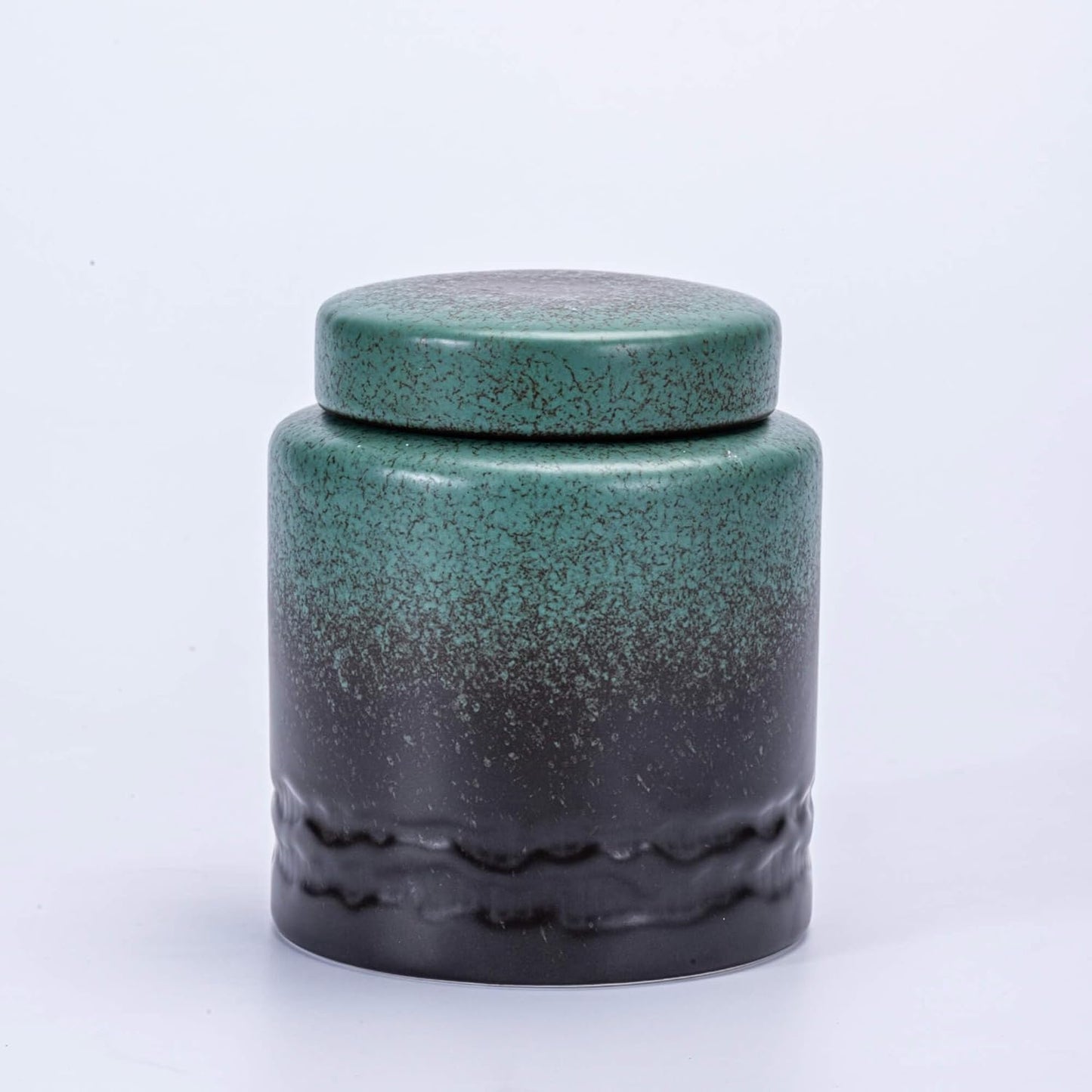 Tea Canister for Loose Tea with Airtight Lid, Kitchen Storage Containers, Ceramic Food Storage Jar, Ceramic Coffee Canister (Green)