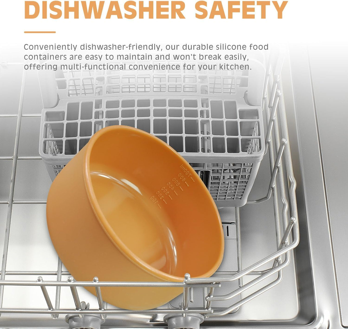 XU&PEIQI Silicone Lunch Bowls Bento Box with Lid Round Food Containers Microwave Refrigerator Safe Bowls Fruit Container Sealed Against Leakage,BPA-Free. 24 oz.(Baby blue)