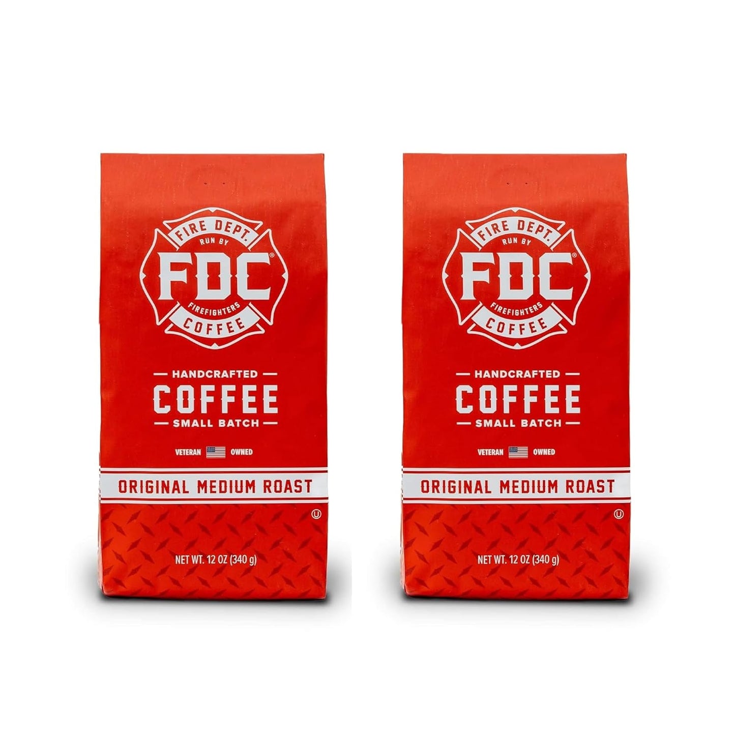 Fire Department Coffee - Gives Back to Firefighters - Original Medium Roast Coffee Beans - Balanced & Smooth - Roasted in the USA - Premium Whole Bean - Veteran Owned (12 oz, Pack of 2)