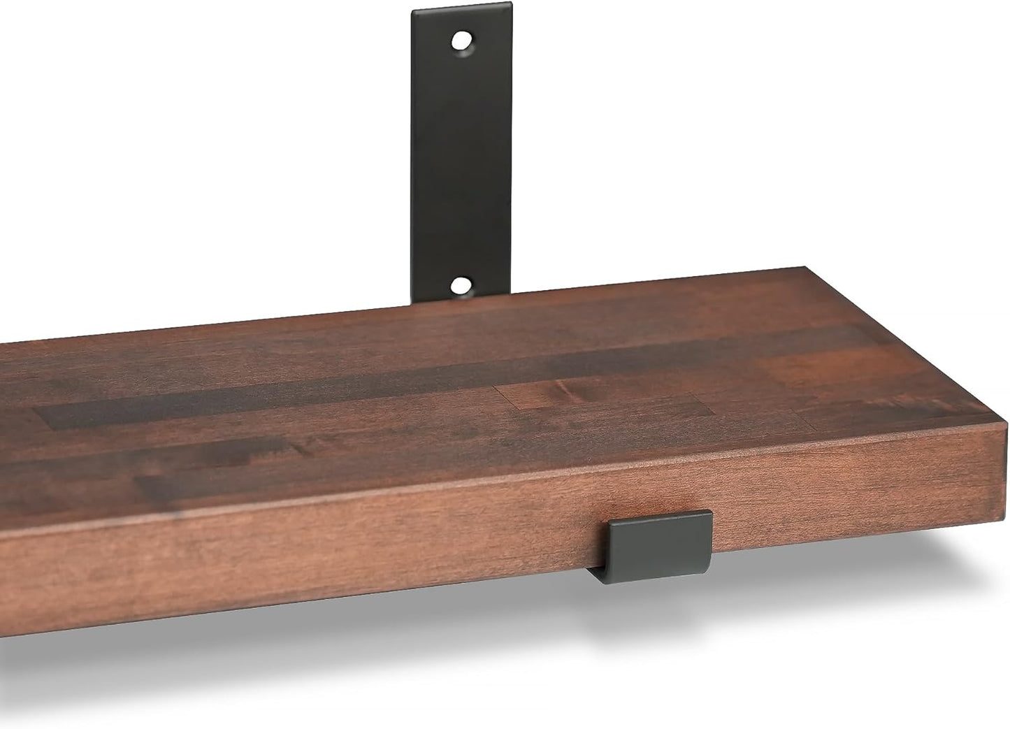 CONSDAN Floating Shelves for Wall Mounted Book Shelf Hanging Shelves Floating Bookshelf for Bedroom, Bathroom, Living Room, Kitchen USA Grown Solid Hardwood, Dark Maple 24x7.5x1.5 in (Set of 3)