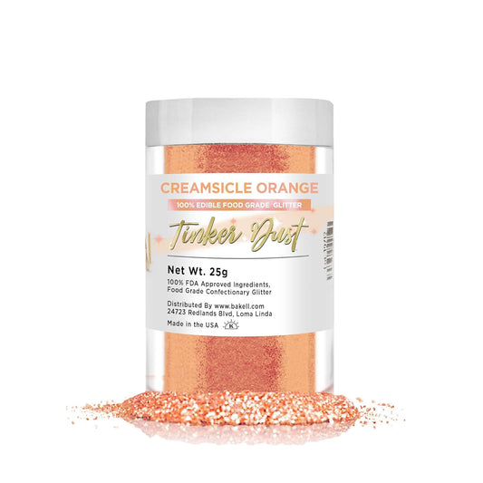 Creamsicle Orange Tinker Dust - (25g 1x Jar) | Add a Sweet Touch to Your Delicacies, Drinks and Desserts with Edible Glitter!