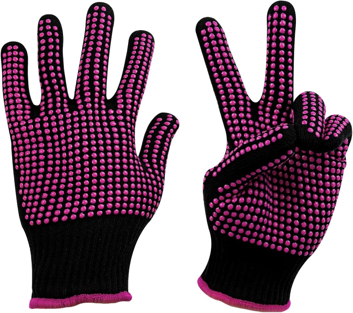 HTVRONT Heat Resistant Gloves for Sublimation - 2Pcs Heat Gloves for Sublimation with Silicone Bumps, Heat Resistant Work Gloves for Women, Universal Fit Size