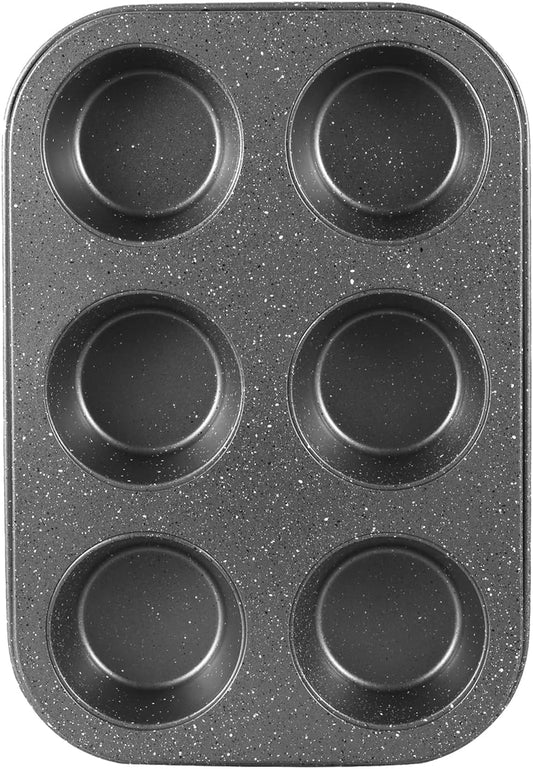 Muffin Cupcake Pan, Muffin Tins Nonstick 6, Muffin Top Cookie Cheese Cake Pan for Baking, Toast Oven Baking Supplies Small Cake Pans Muffin Cups Non Stick