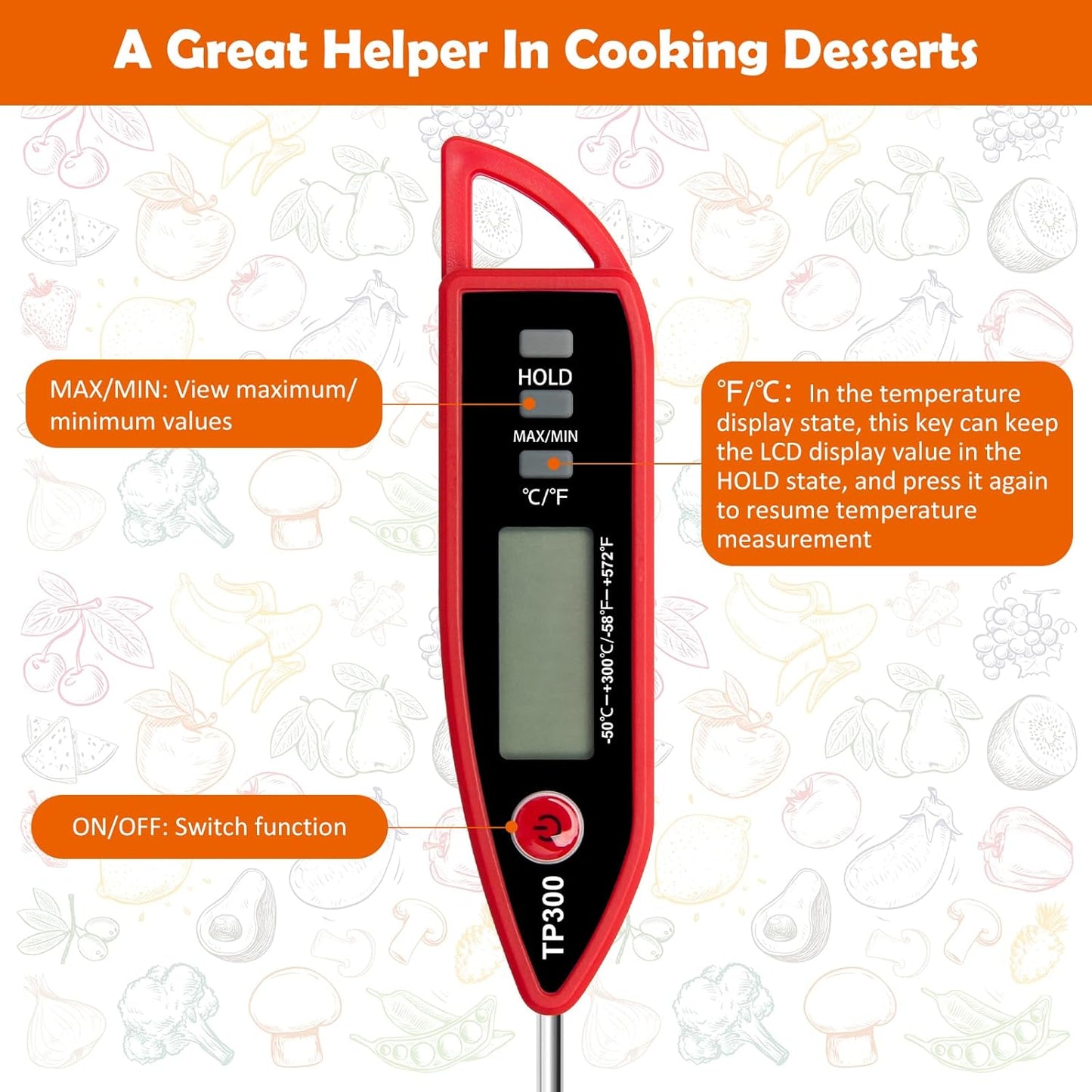 2+1Pcs Thermometer Pot Clip Holder, Windspeed Candy Thermometer Pot Clip Holder for Digital Thermometer Holder for Candle Soap Jam Candy Milk Chocolate Cooking