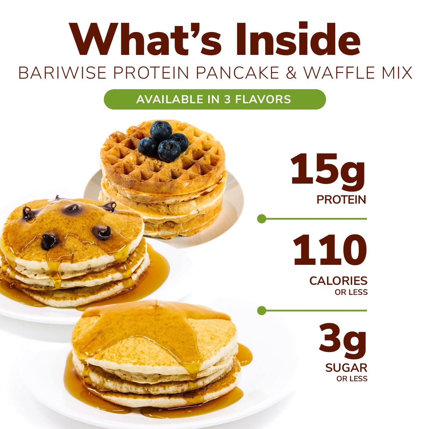 BariWise Protein Pancake & Waffle Mix, Golden Delicious, Low Sugar & Low Carb (7ct)
