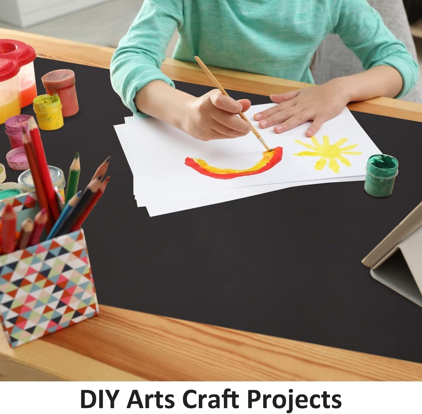 Large Silicone Heat Resistant Mat, 78.7” x 15.7” Nonslip Silicone Placemat for Countertop Protector, Nonstick Waterproof Table Desk Saver Pad for Kitchen & Dining,Black