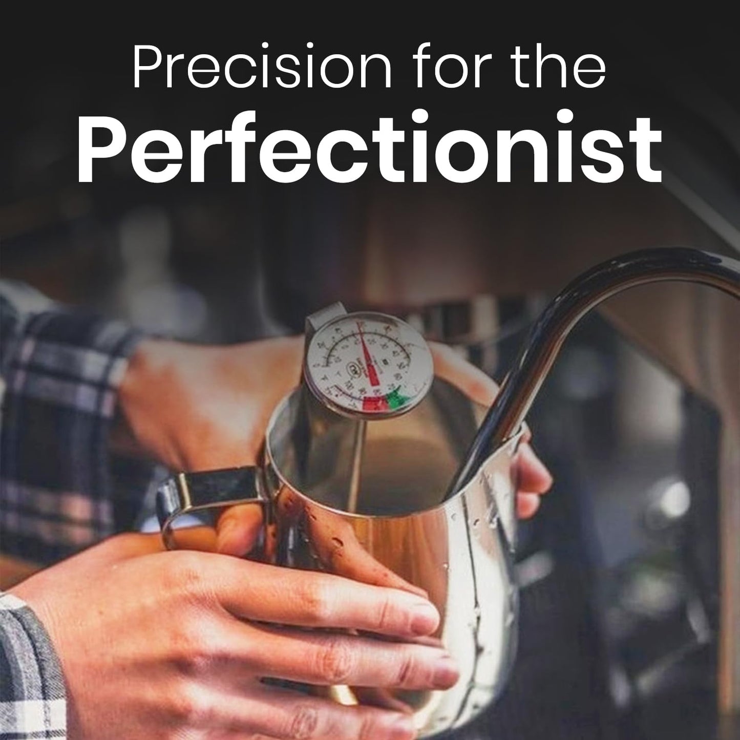 Rattleware 7” Easy Steam Thermometer for Home, Cafe, Restaurants, Residential, or Commercial Use - Milk Frothing and Barista Thermometer - Durable Fast Reading (45mm Dial)