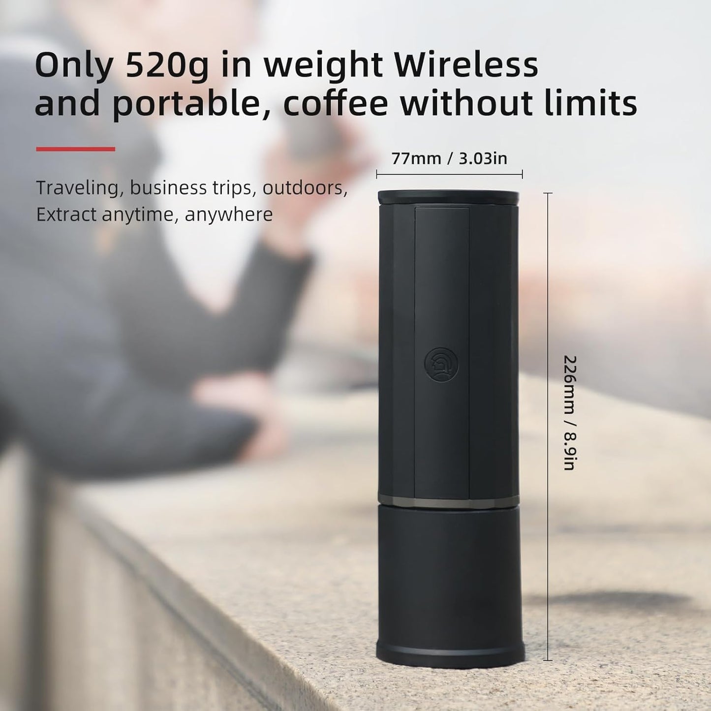 portable coffee maker15 Bar Mini Coffee Maker USB-C & Car Charger, Lightweight Espresso Maker (White)