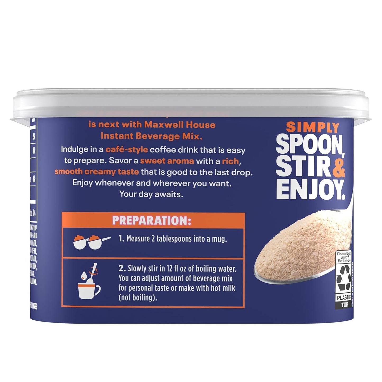 Maxwell House Sugar-Free Suisse Mocha Cafe Decaf Instant Cafe-Style Beverage Mix, 4.4 oz. Canister