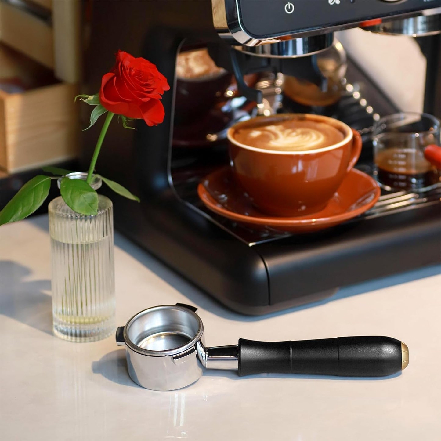 MEION 54mm Bottomless Portafilter Compatible with Breville Barista Express Machines, Sage, Barista Pro, BES870XL, BES878, BES880, Espresso Portafilter with 18g Filter Basket & Puck Screen