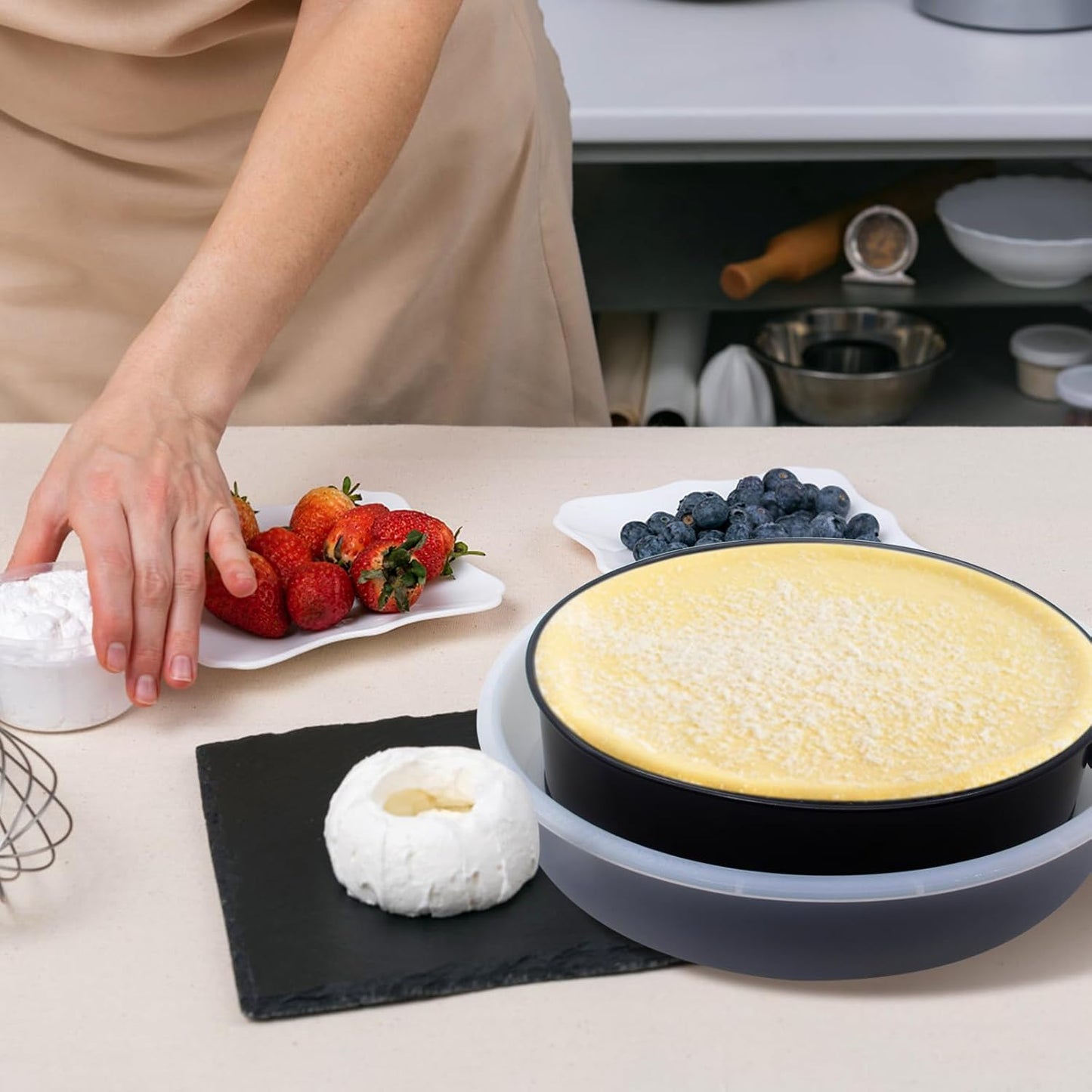 Springform Pans, Cheesecake Pan Protector, Springform Pans Accessories,Prevent Water From Entering the Cake Plate, Compatible With 10 -inch Round Cake Plates