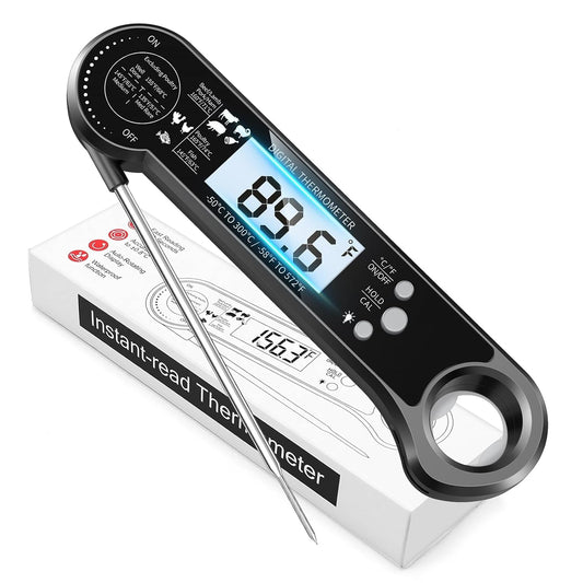 Digital Meat Thermometer, Instant Read Food Thermometer with Backlight & Hold Function，Magnetic, LCD Display, 180° Foldable, Kitchen Appliances Essentials for BBQ，Gifts for Men Him Dad Birthday