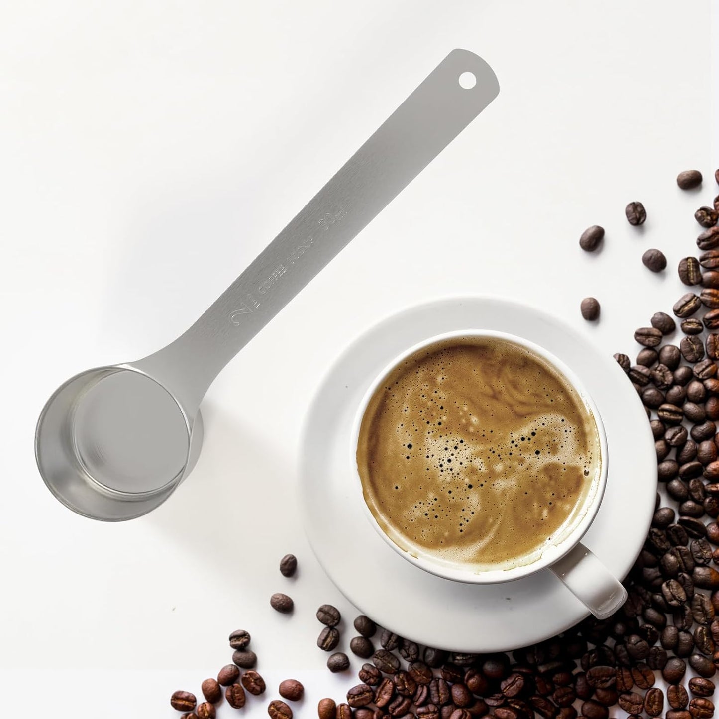 2PCS 2 Tablespoon(2tbsp, 30ml, 1/8cup) Coffee Scoop, Long Handle Measuring Spoon, Stainless Steel Scooper