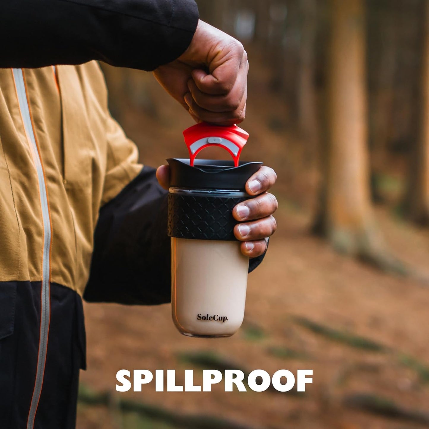 Large Travel Mug Loose Tea Infuser - Detachable Tea Strainer with Spill Proof Lid - 18oz/530ml BPA-Free Reusable Glass Travel Coffee Cup with Silicone Band (Pink) (Black)