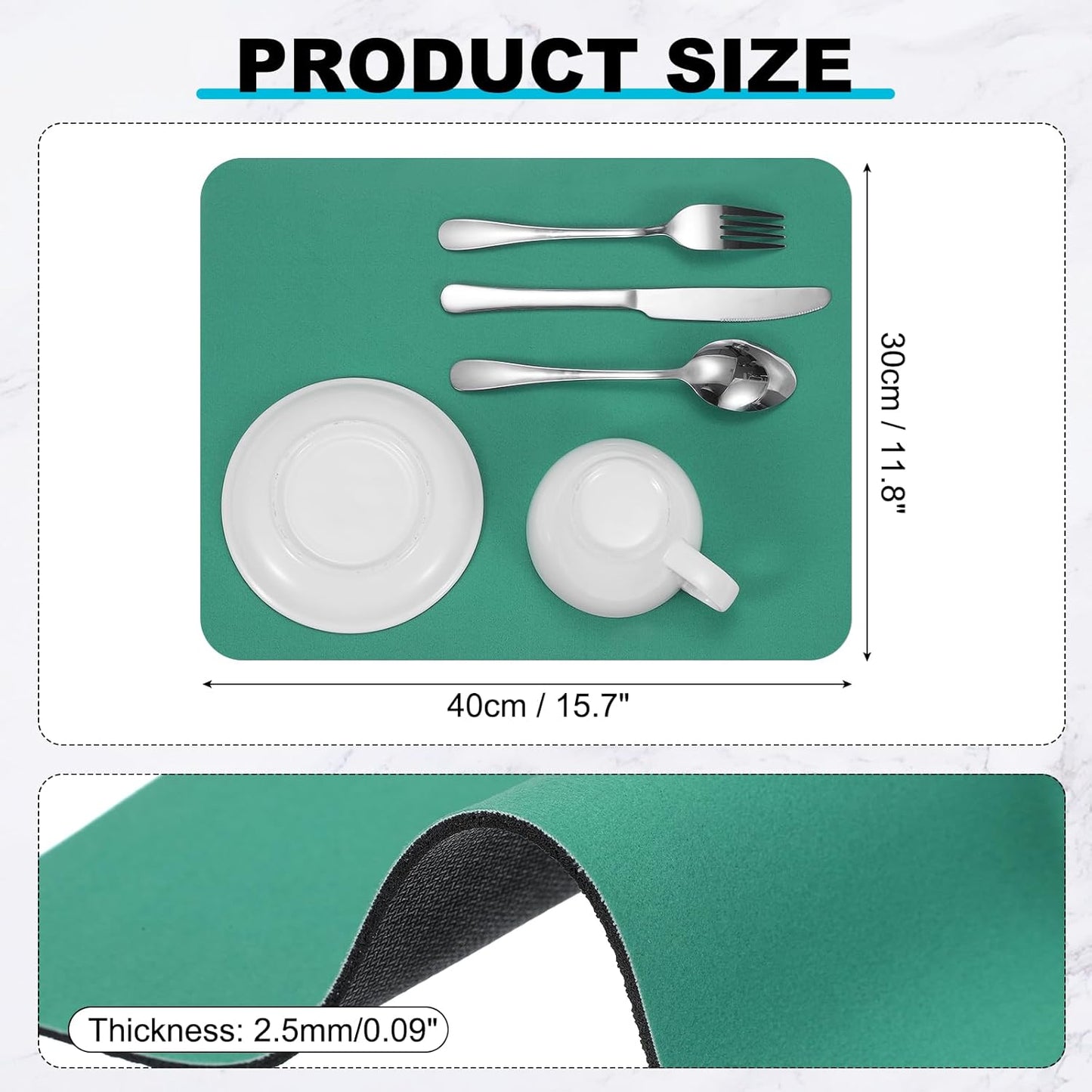 uxcell Silicone Mats for Kitchen Counter, 15.7" x 11.8" Non-Slip Countertop Protector Mat Heat Resistant Coffee Mat Waterproof Table Placemat, Green