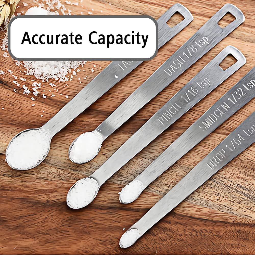 2PCS 1/5 Teaspoon(1/5tsp, 1ml) Single Tiny Measuring Spoon, Small Individual Stainless Steel Measure Spoons Only
