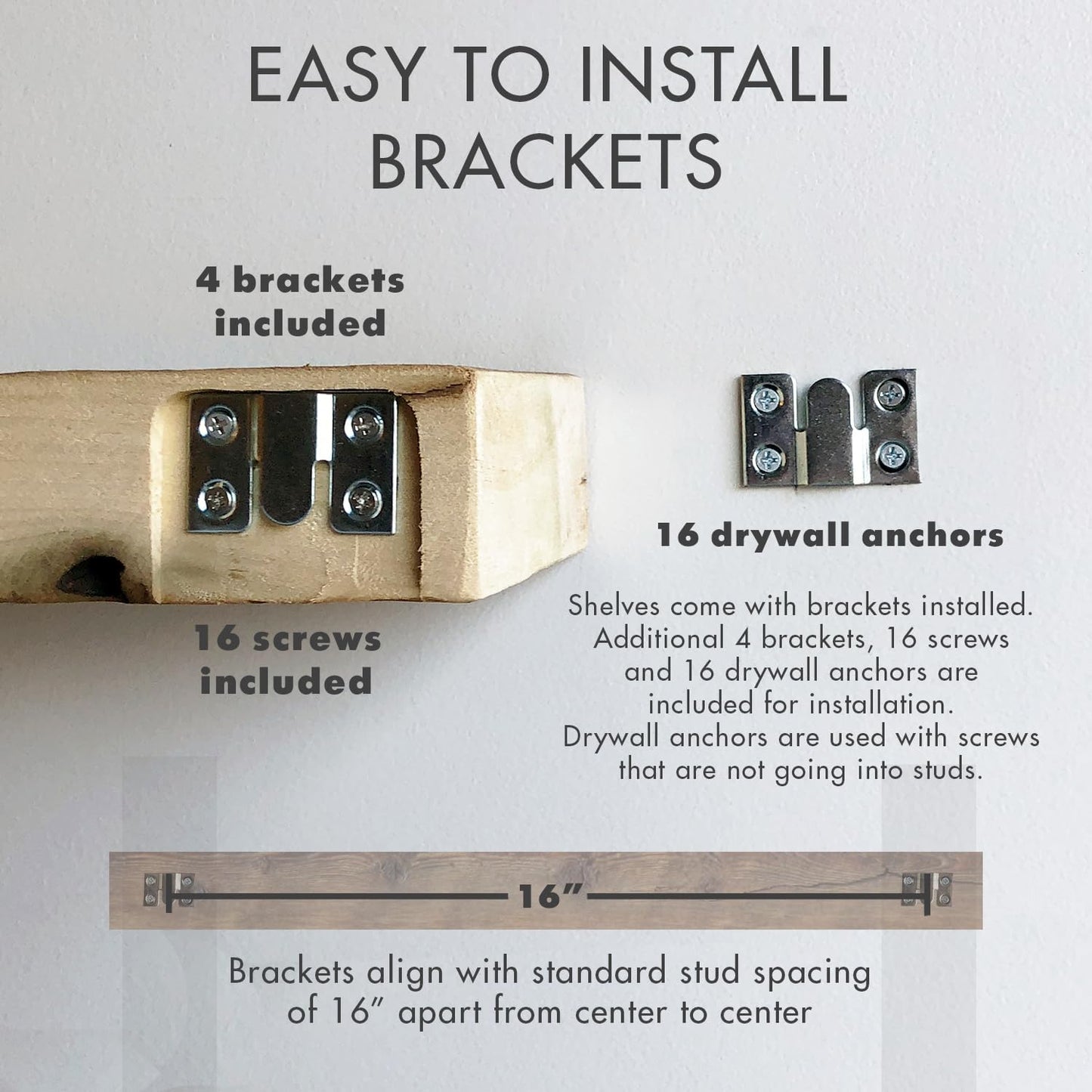 Urban Legacy Reclaimed Barnwood Planks | Floating Shelves for Wall w/Flush Mount Shelf Bracket Set Included | Set of 2 (Natural, 40"x7"x 2")