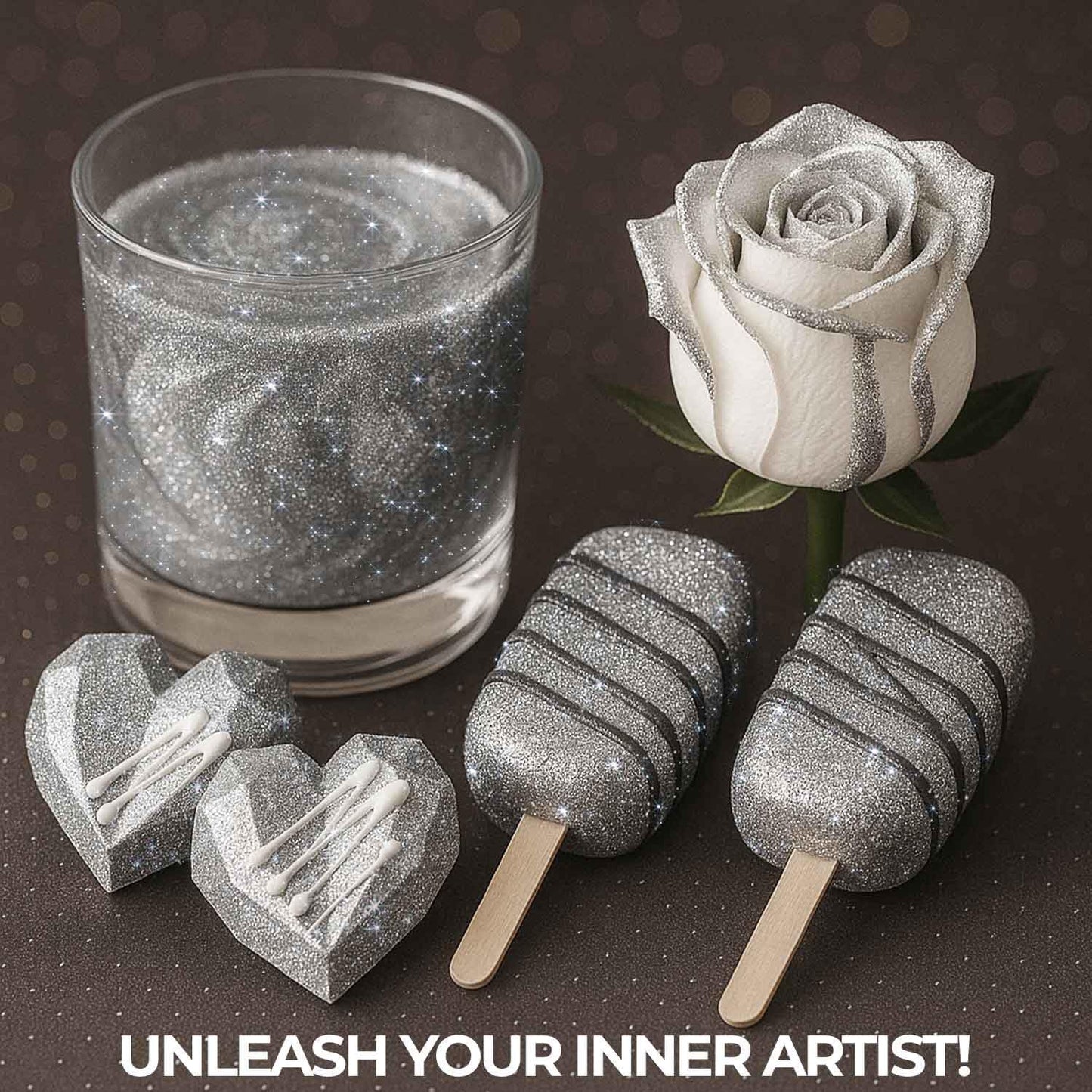 Bulk 20g Silver Edible Glitter for Drinks | Premium Edible Glitter for Cakes, Cocktails, Silver Cake Decorating Decorations Food Grade, Vegan, Kosher, Halal, Gluten Free - Made in USA