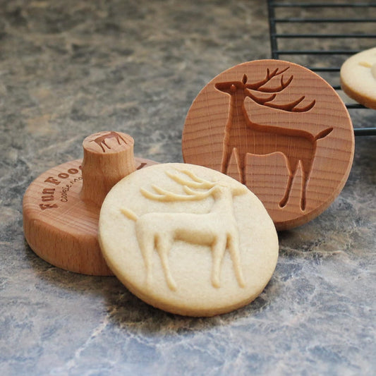 Wood Cookie Stamp, 2.5 Inch (Reindeer CS-050)