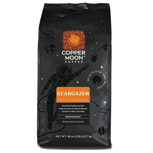 Copper Moon Medium Roast Whole Bean Coffee, Stargazer Blend, 5 Lb