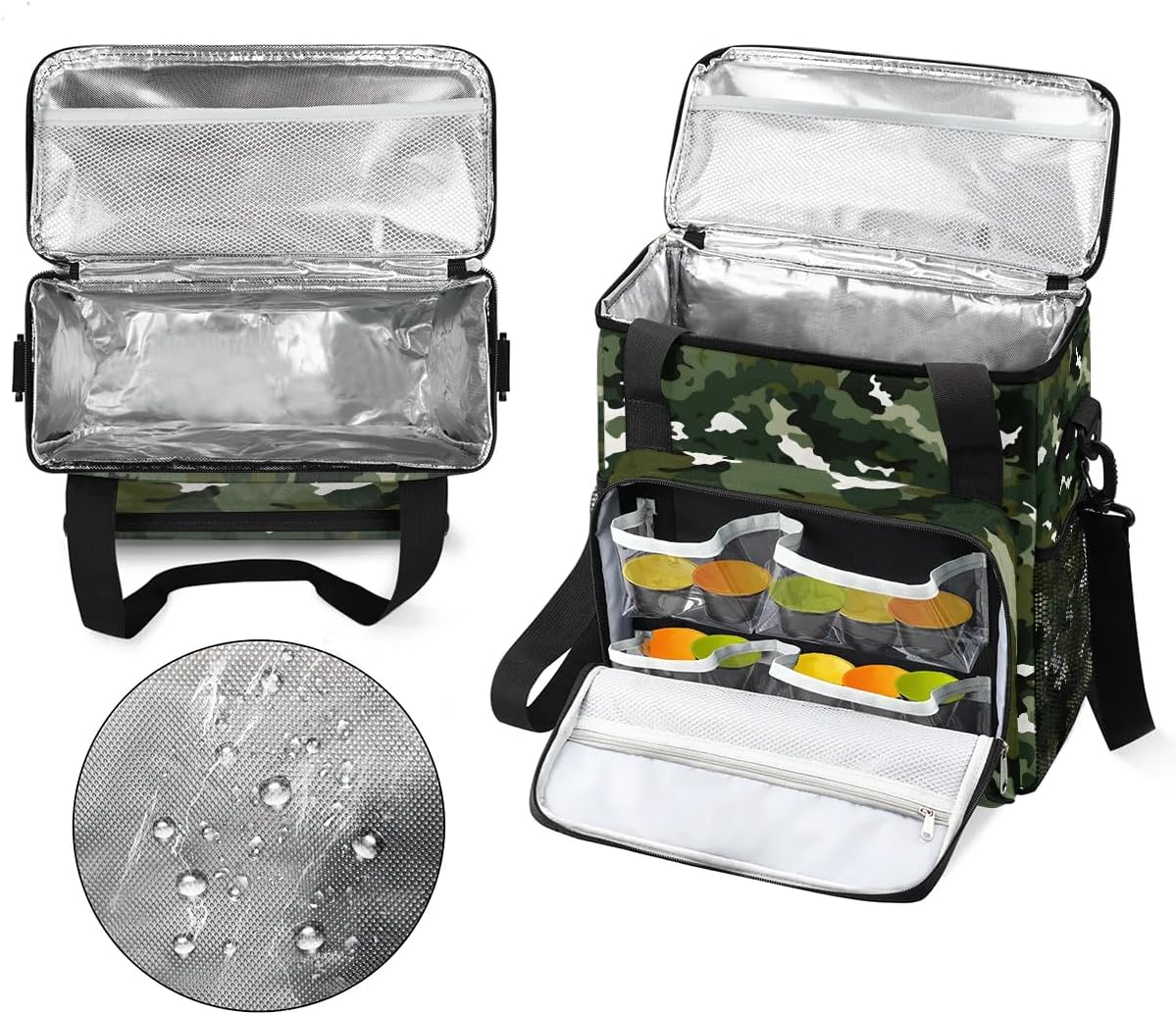 Camouflage Green Coffee Maker Carring Bag for Keurig K-Mini or K-Mini Plus, Single Serve Coffee Brewer Carrying Case with Multiple Pockets for K-Cup Pods,Storage mini Tote Case for Travel(Bag Only)