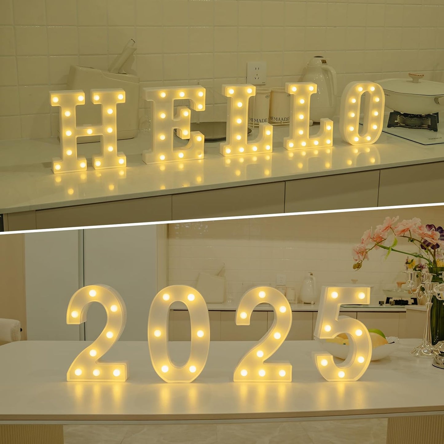 Foaky Decorative Led Marquee Light Up Number, Marquee Light Up Number Sign for Night Light Wedding Birthday Party Christmas Home Bar Decoration Number(2)