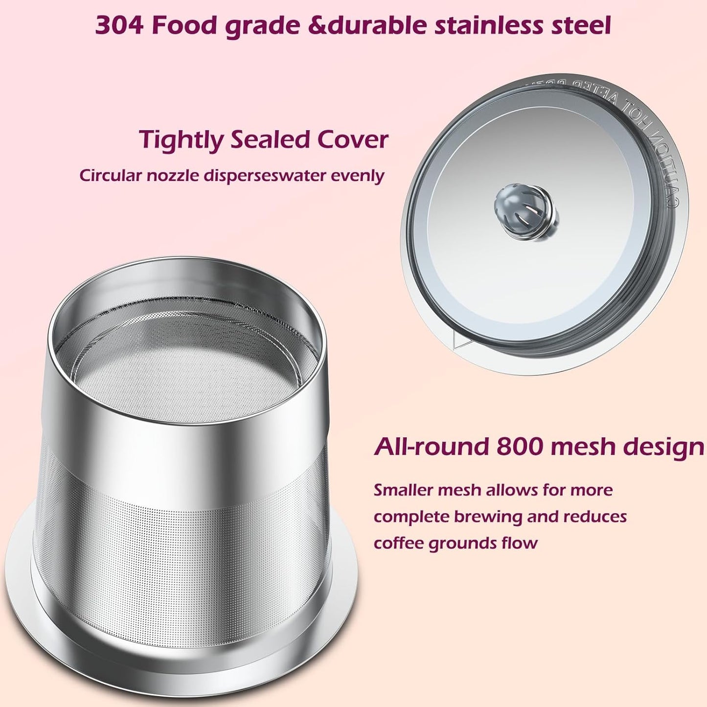 Reusable K Cups Coffee Pods for K eurig, Universal Stainless Steel Reusable K Cup Coffee Filters Compatible with K eurig 1.0 Coffee Machines,Eco-Friendly, BPA-Free (4 Pack)