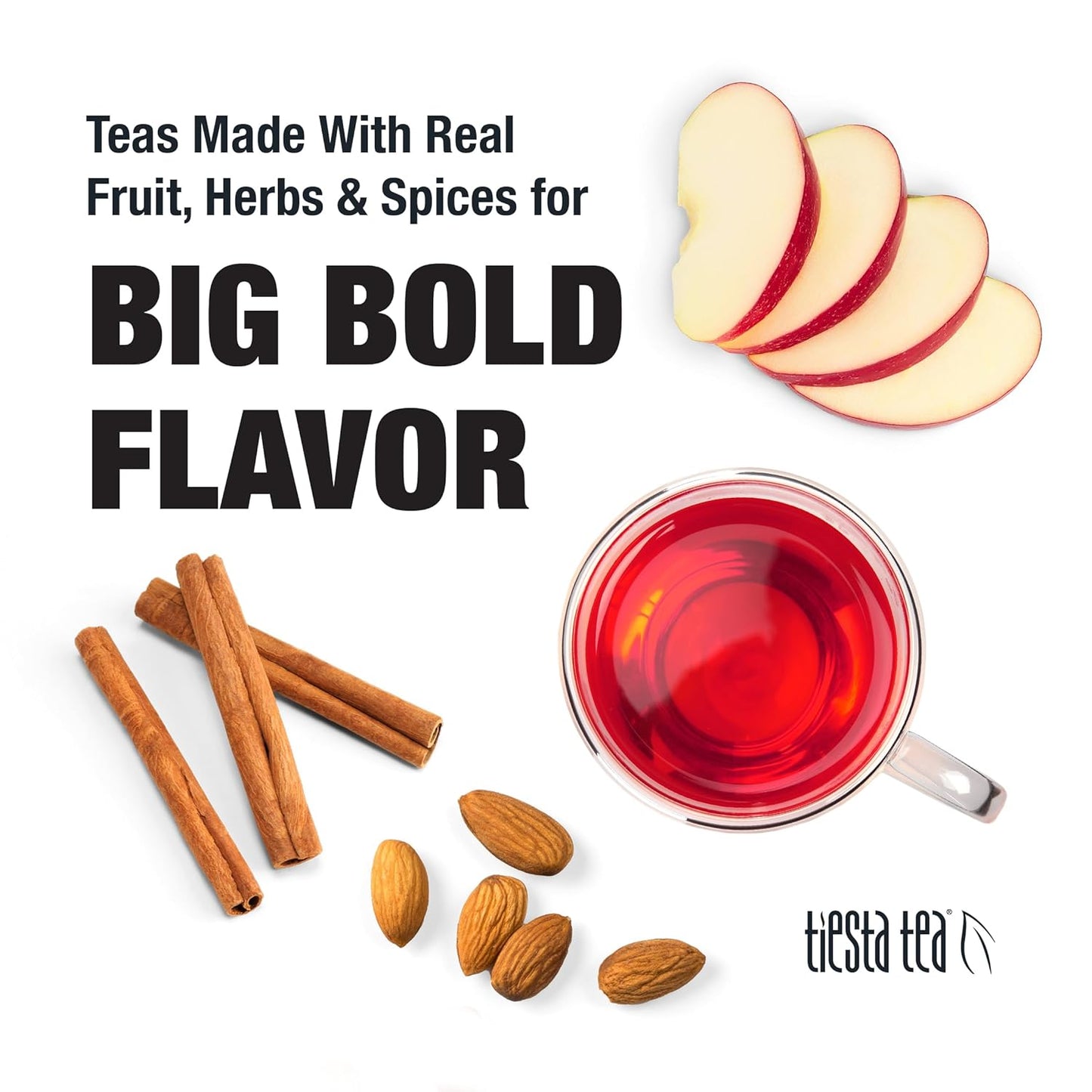 Tiesta Tea - Nutty Almond Cream, Premium Loose Leaf, Cinnamon Almond Herbal Tea Blend, Non-Caffeinated, Make Hot or Iced & Brews Up to 25 Cups, 2.1 Ounce Resealable Pouch