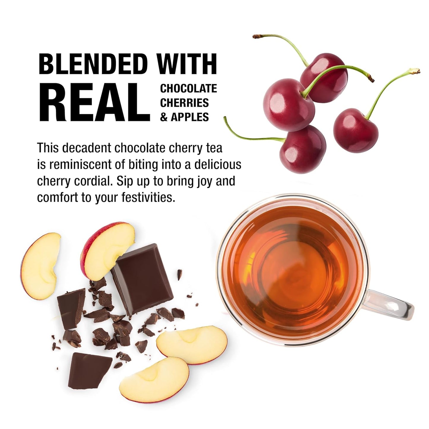 Tiesta Tea - Merry Cocoa Cherry Loose Leaf Tea, Chocolate Cherry Herbal Blend, Non-Caffeinated, Brew Hot or Iced, Makes up to 25 Cups, Resealable Bulk Pouch, 2 Ounce