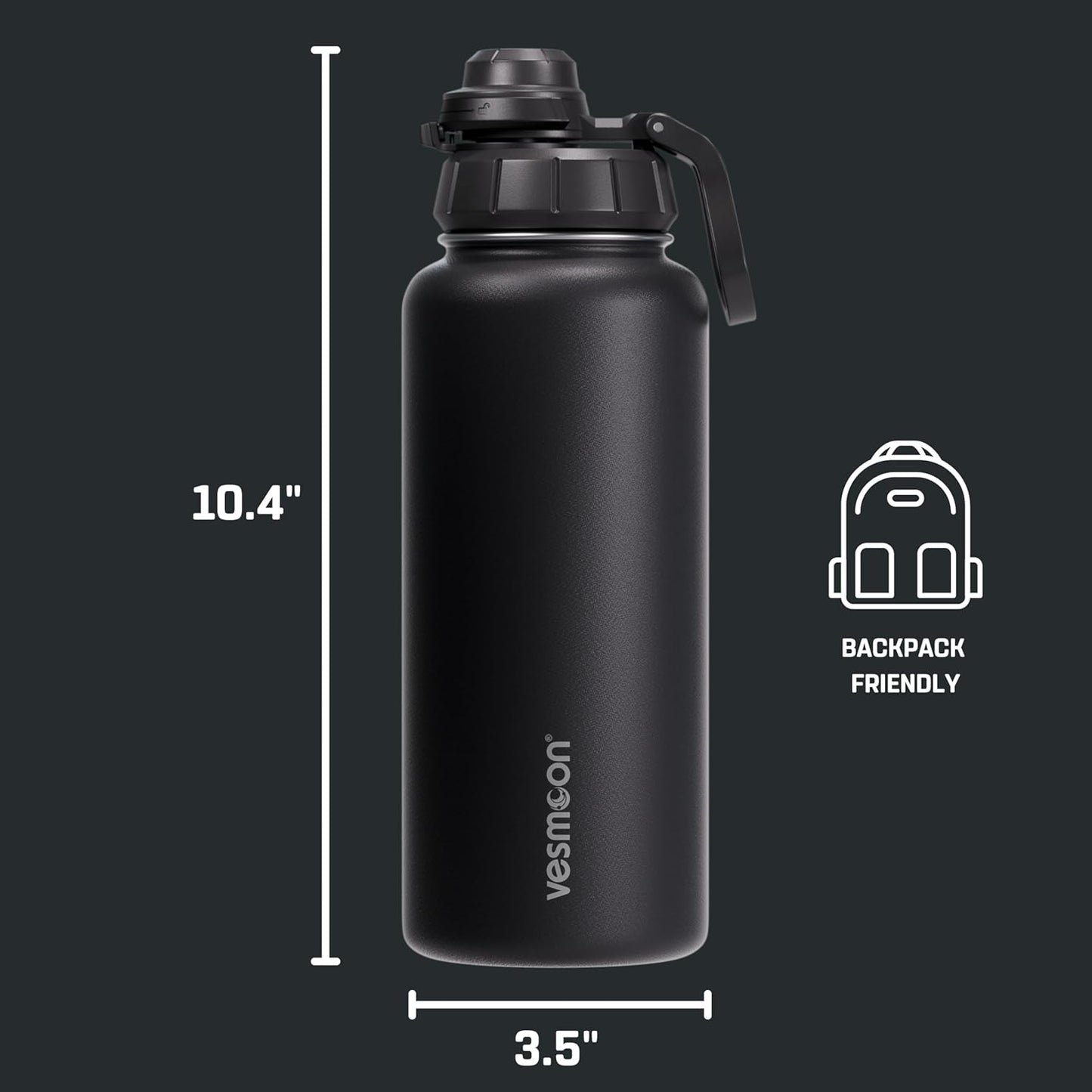 Vessence Tea Infuser Bottle - 32 Oz Insulated Loose Leaf & Fruit Infuser Bottle | Leak Proof with FlowSip Lid