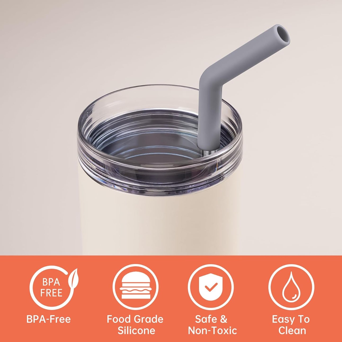 Tomorotec 6-Pack Reusable Stainless-Steel Straws with Silicone Tips, 3 Sizes Compatible with Stanley Tumblers 40OZ 30OZ 20OZ 14OZ, Dishwasher Safe, Includes 2 Cleaning Brushes (Dark Rainbow)