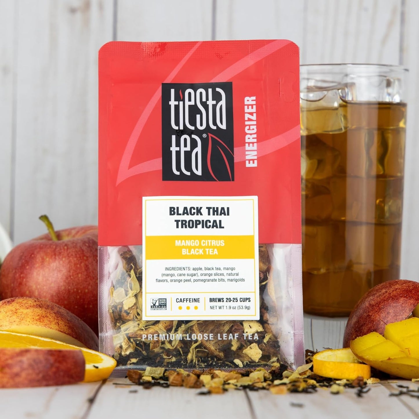 Tiesta Tea - Black Thai Tropical, Loose Leaf, Mango Citrus Black Tea, Premium Blend, High Caffeinated, Make Hot or Iced & Brews Up to 25 Cups, 1.9oz Resealable Pouch