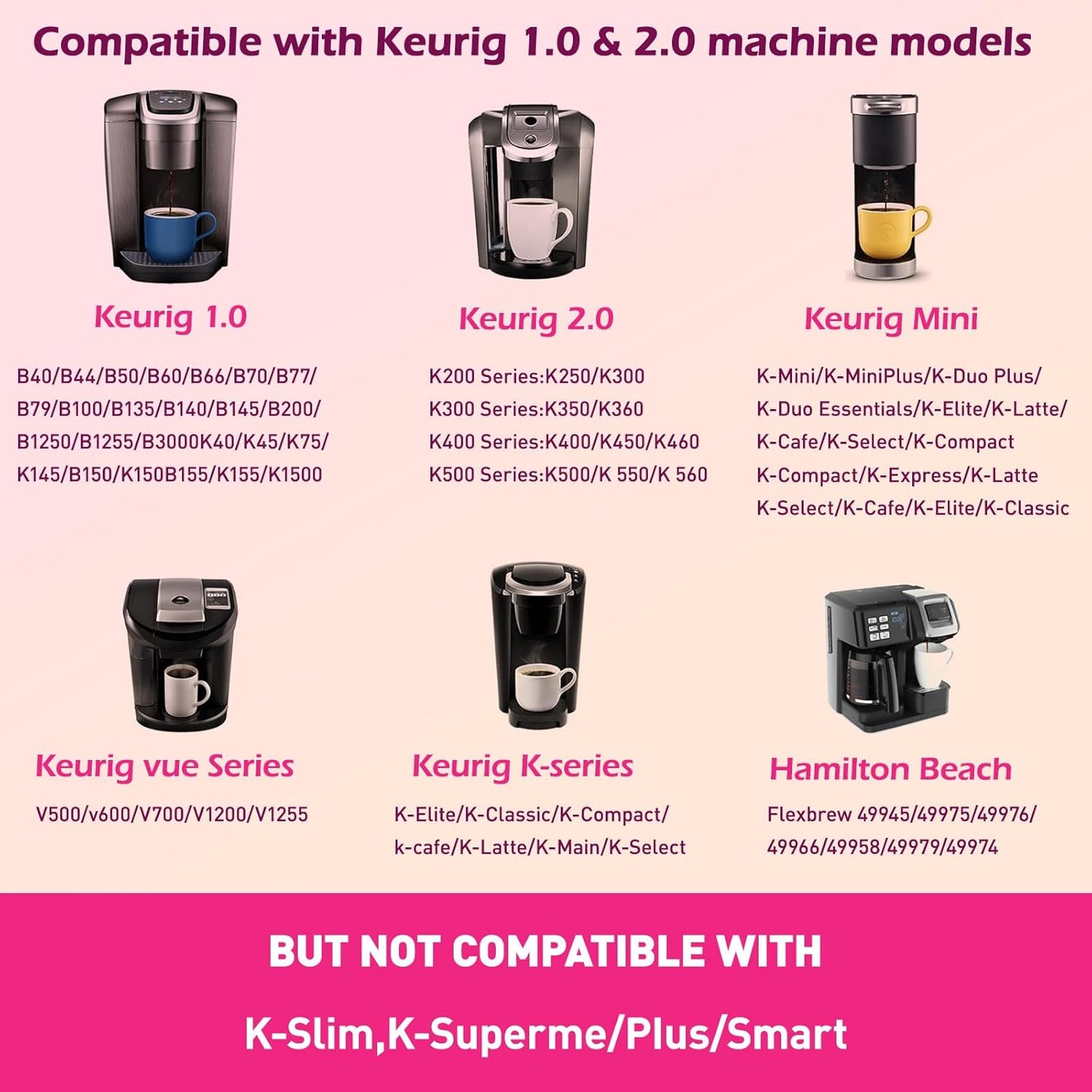 Reusable K Cups Coffee Pods for K eurig, Universal Stainless Steel Reusable K Cup Coffee Filters Compatible with K eurig 1.0 Coffee Machines,Eco-Friendly, BPA-Free (4 Pack)