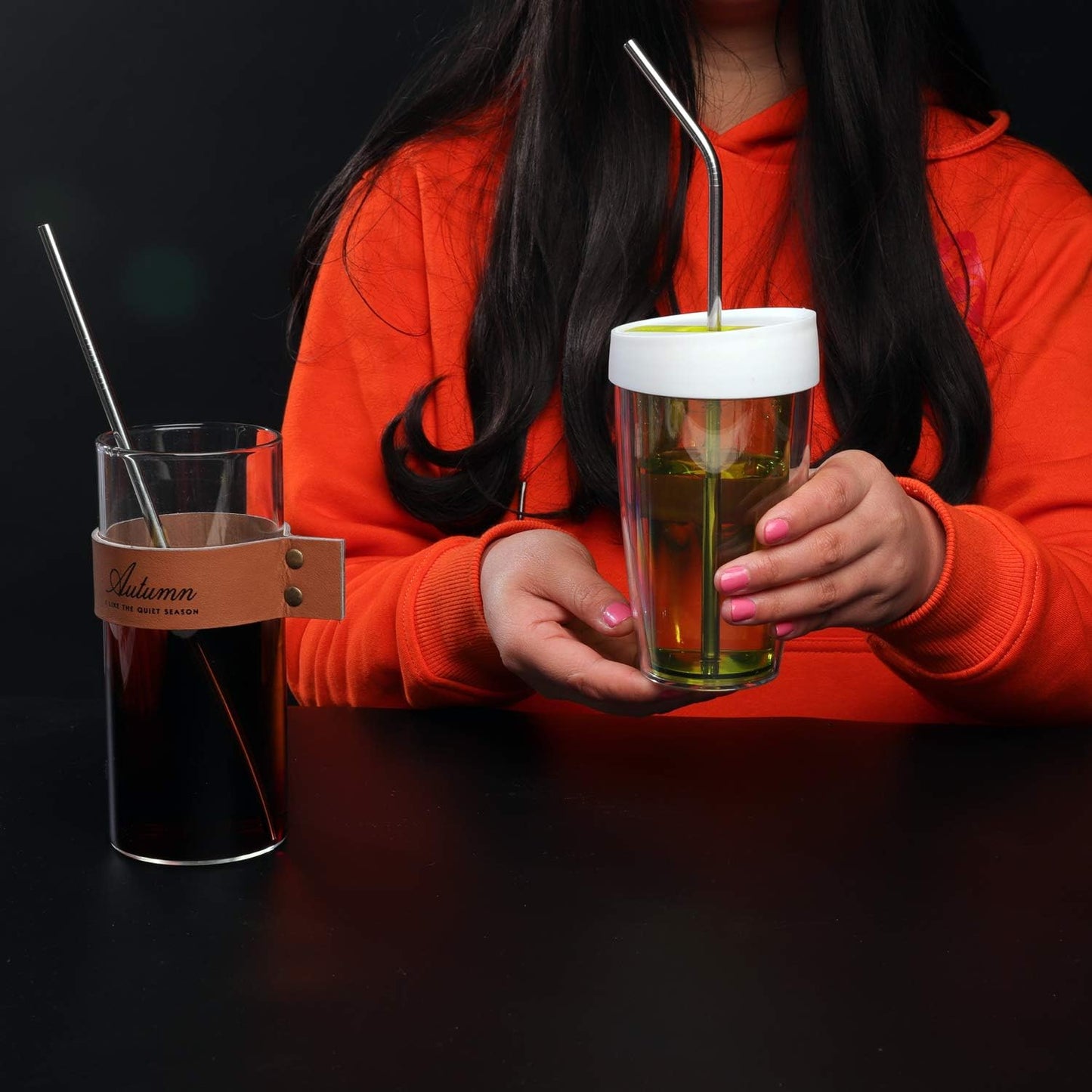 VEHHE Metal Straws Stainless Steel Straws Drinking Straws Reusable - 10.5" Ultra Long 4 + 1 - W/Cleaning Brush for 20/30 Oz for Yeti RTIC SIC Ozark Trail Tumblers (2 Straight|2 Bent|1 Brush)