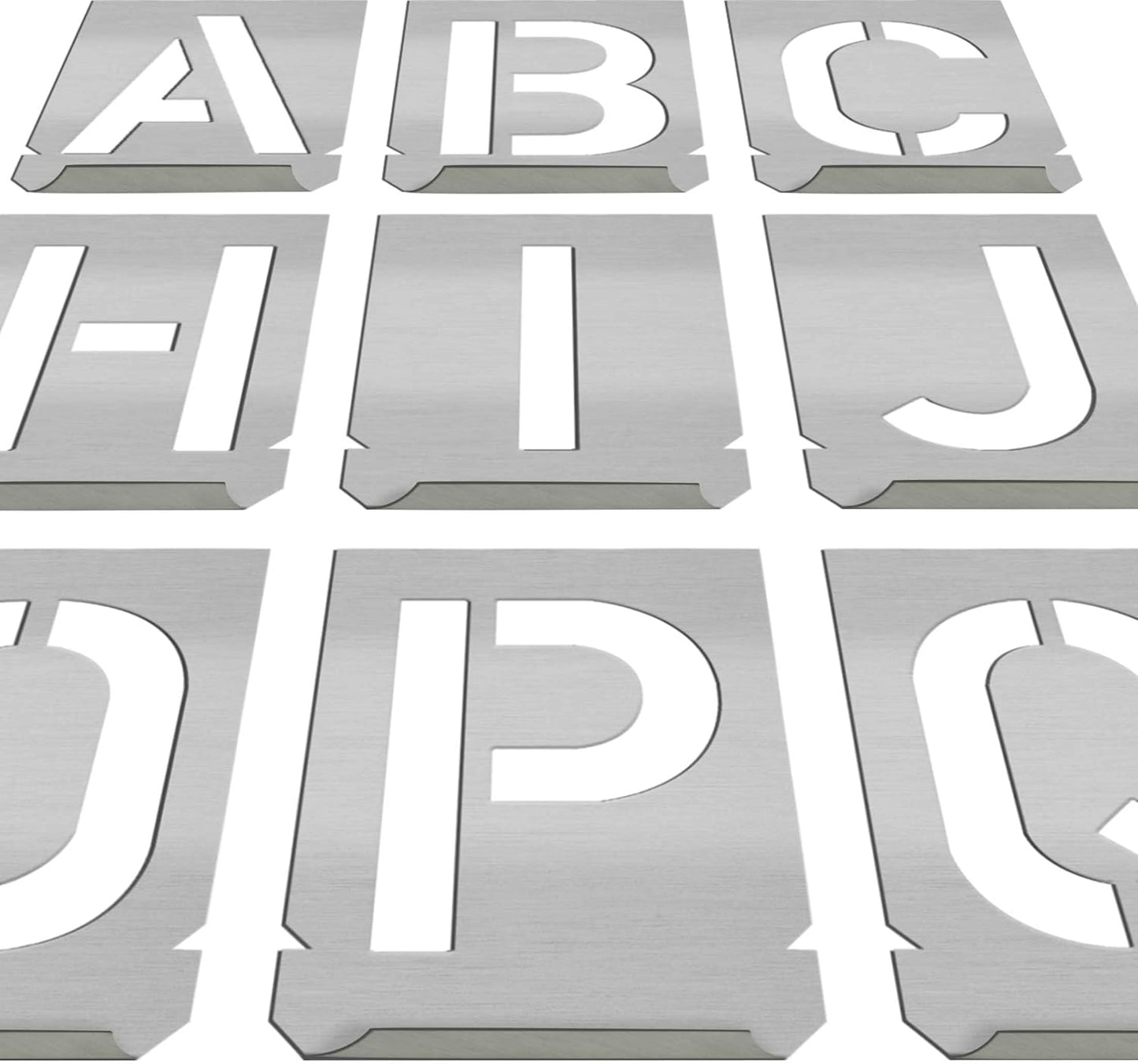 HAUTMEC Vintage Stainless Steel Letters Stencils, A to Z Stainless Steel Stencils & Holder, 1-1/2"(40mm) Letters, Shop Stencil, Advertising Stencilling, Craft-Printing, Reusable HT0239-ST