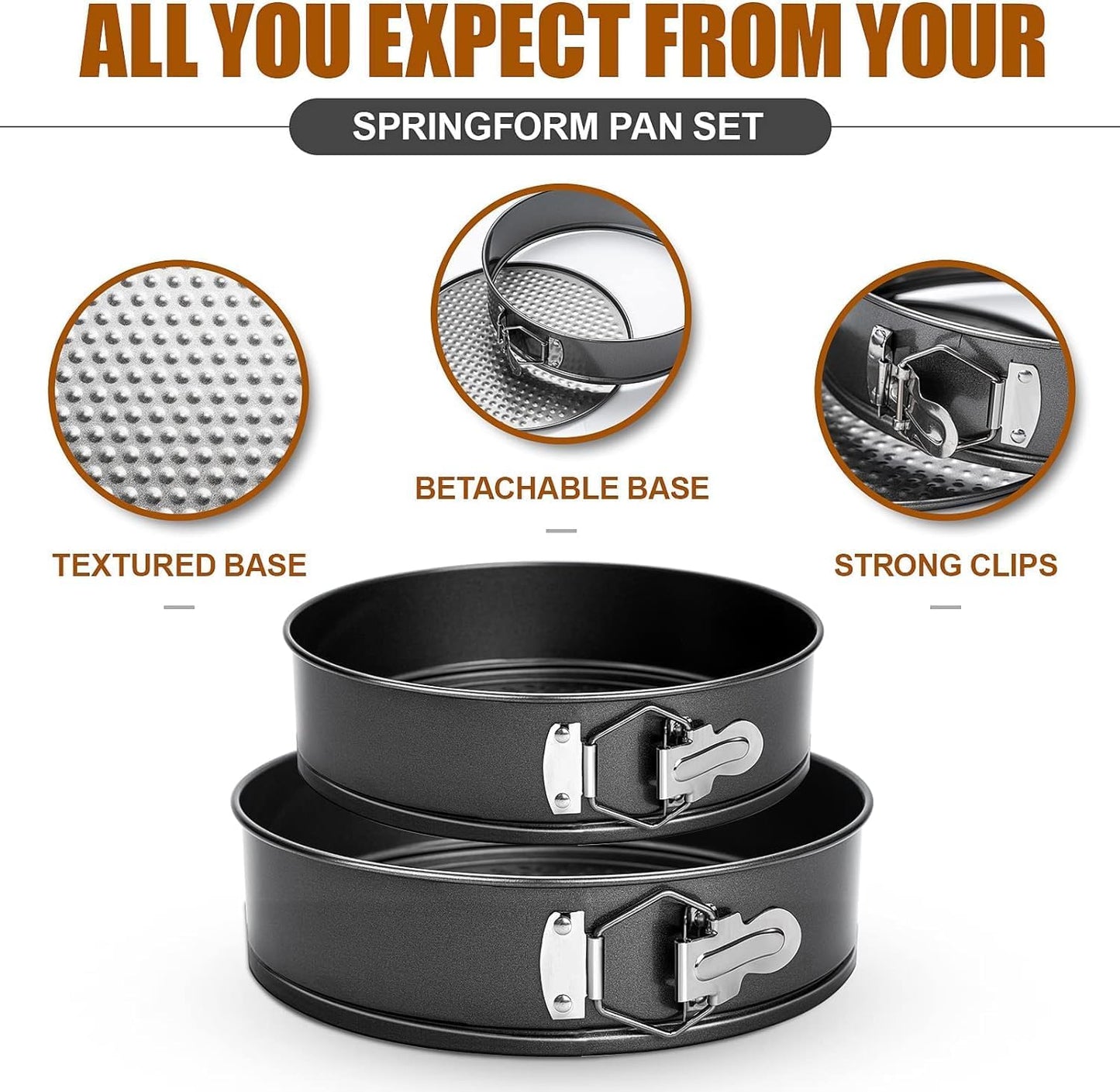 6PCS Springform Pan Round Non Stick Cheesecake Pan Durable Cake Baking Pans with Removable Bottom Cake Molds for Baking