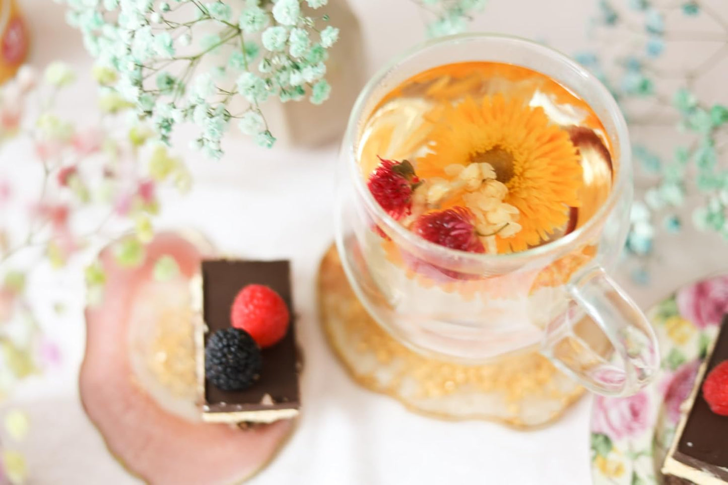 Teabloom Caffeine-Free Petite Blooming Teas - Gift Canister of 12 Assorted Flowering Teas - Ideal with Teabloom Borosilicate Glass Cups or Smaller Teapots