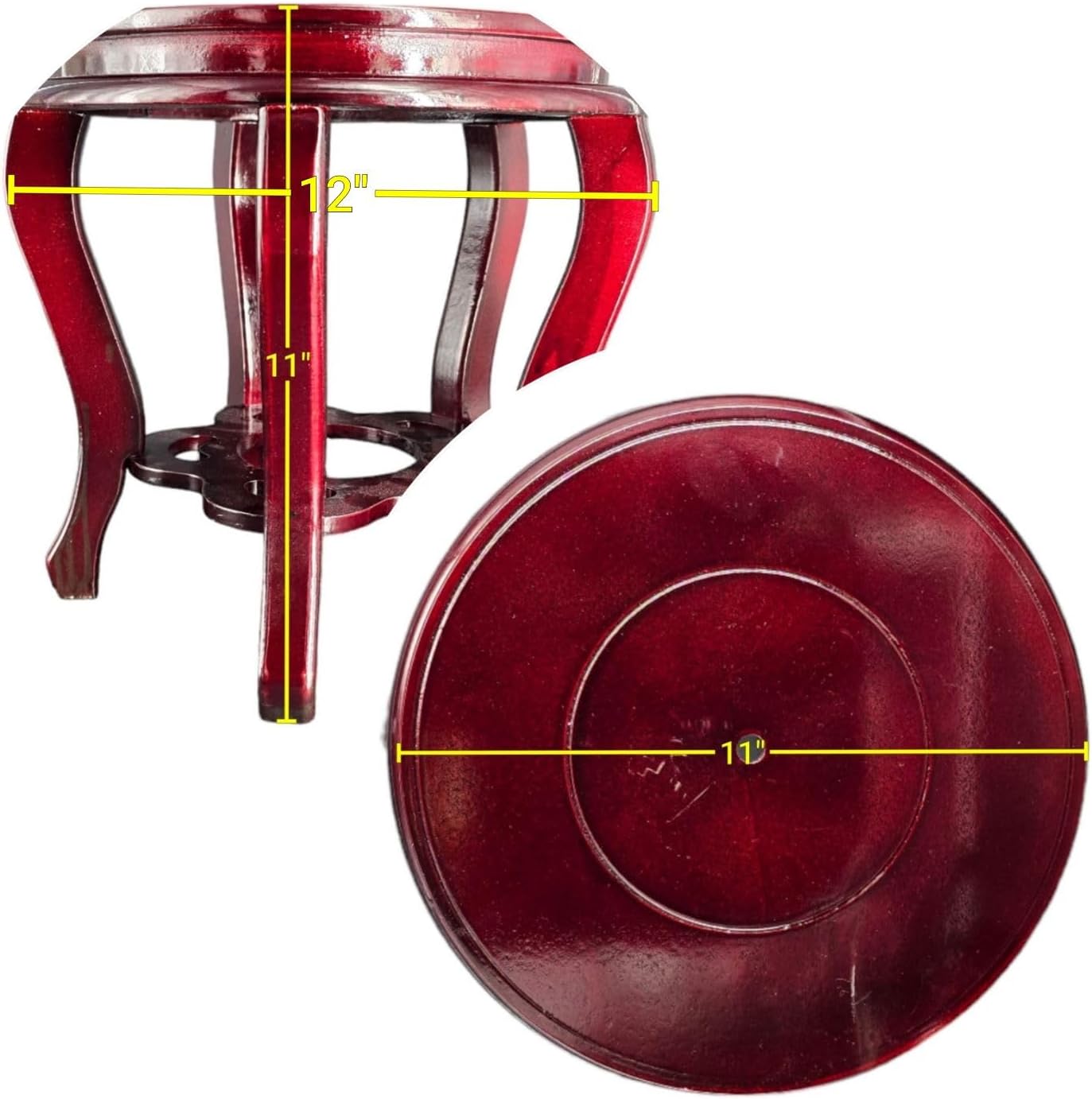 Wooden Fishbowl Display Vase Pot Tall Planter Stand Plant Pot Display Stand (11")