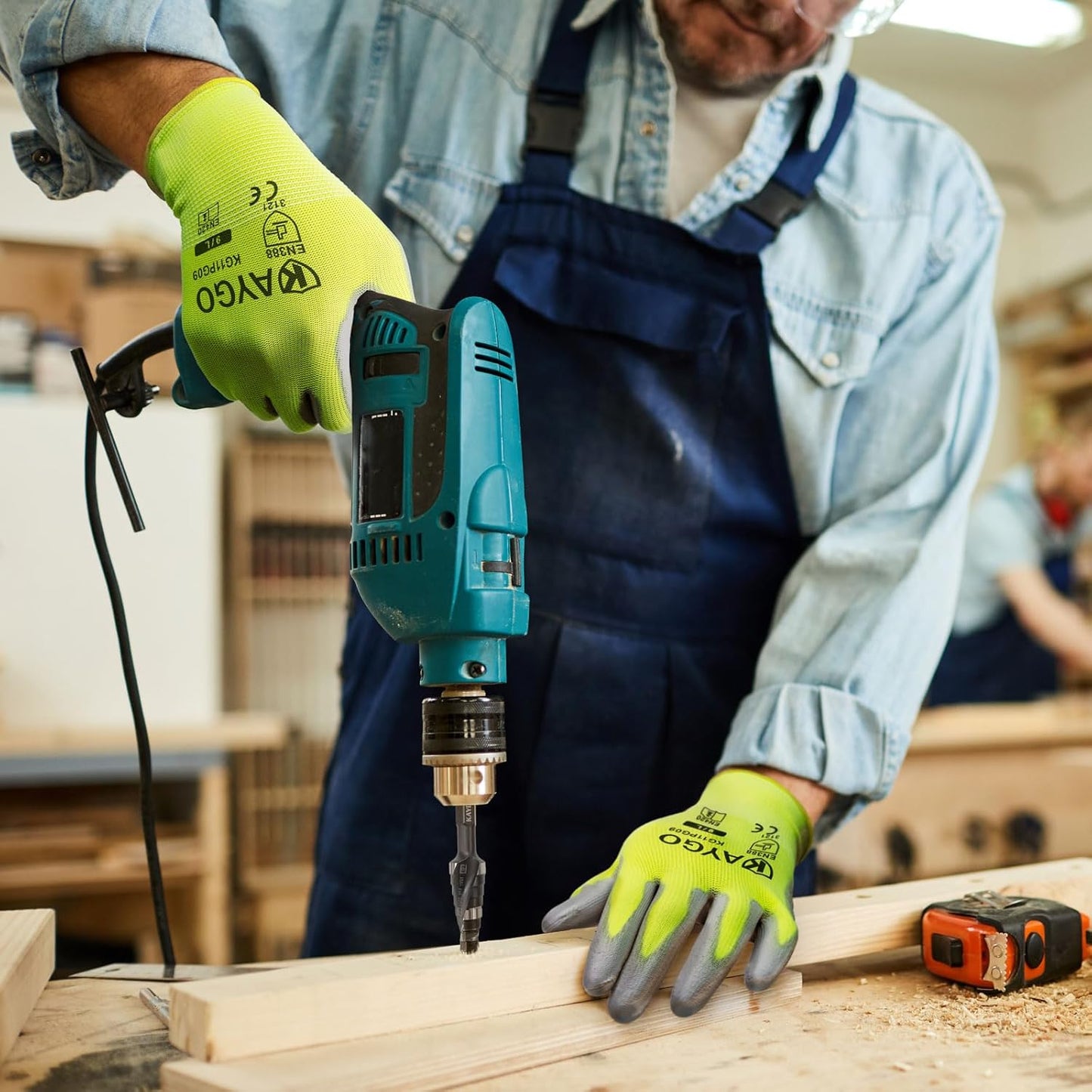 Safety Work Gloves for Men and Women PU Coated, 60 Pairs Seamless Knit Glove with Thin Polyurethane Coated Smooth Grip on Palm&Fingers, Ideal for General Light Duty Work, KG11PB Green,L