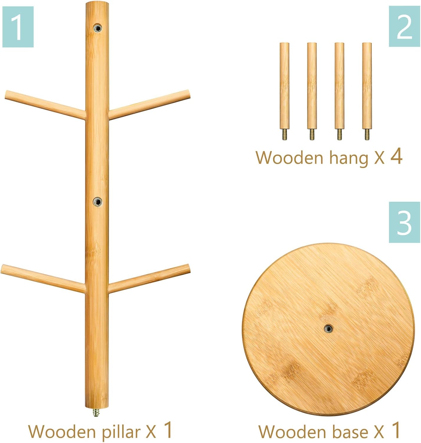 Lorbro Coffee Mug Tree with 8 Hooks, Mug Tree Stand, Wood Coffee Cup Holder, Countertop Mug Tree, Mug Stand Kitchen Organizer, Cafe Accessories Decor & Kitchen Organizer Storage Stand