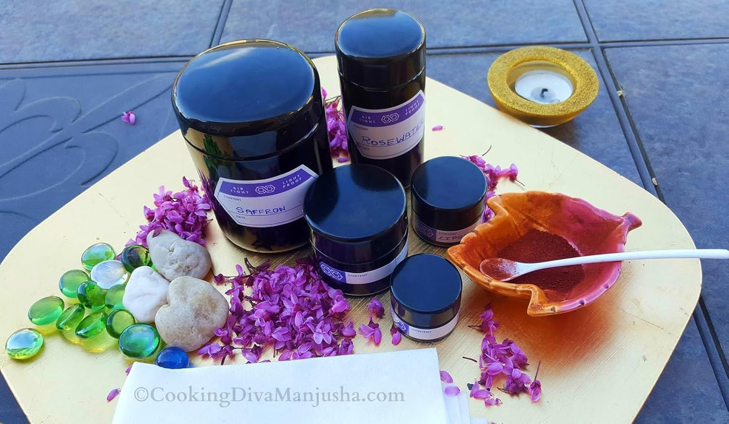 Infinity Jars, Premium Airtight Ultraviolet Glass Jar 250  ML (8.3 fl oz) Pack 10 Smell Proof, Antistatic, Light Blocking Container for Herbs, Coffee, Tea & Spices Durable, Travel-Friendly Storage