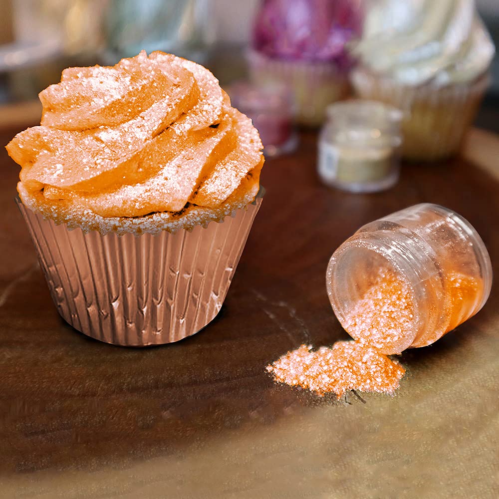 Neon Orange BAKELL Edible Glitter, 45 Grams | TINKER DUST Edible Glitter | KOSHER Certified | 100% Edible Glitter | Cakes, Cupcakes, Cake Pops, Drinks, Dessert Vegan Glitter & Dusts (45g Shaker, Neon Orange)