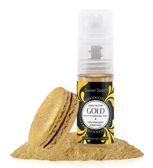 Sweet Spell Edible Cake Glitter Spray – Shimmering Magic for Cakes Decorating & Cocktails – 100% Edible, Food-Grade, Vegan, Gluten-Free (Gold)